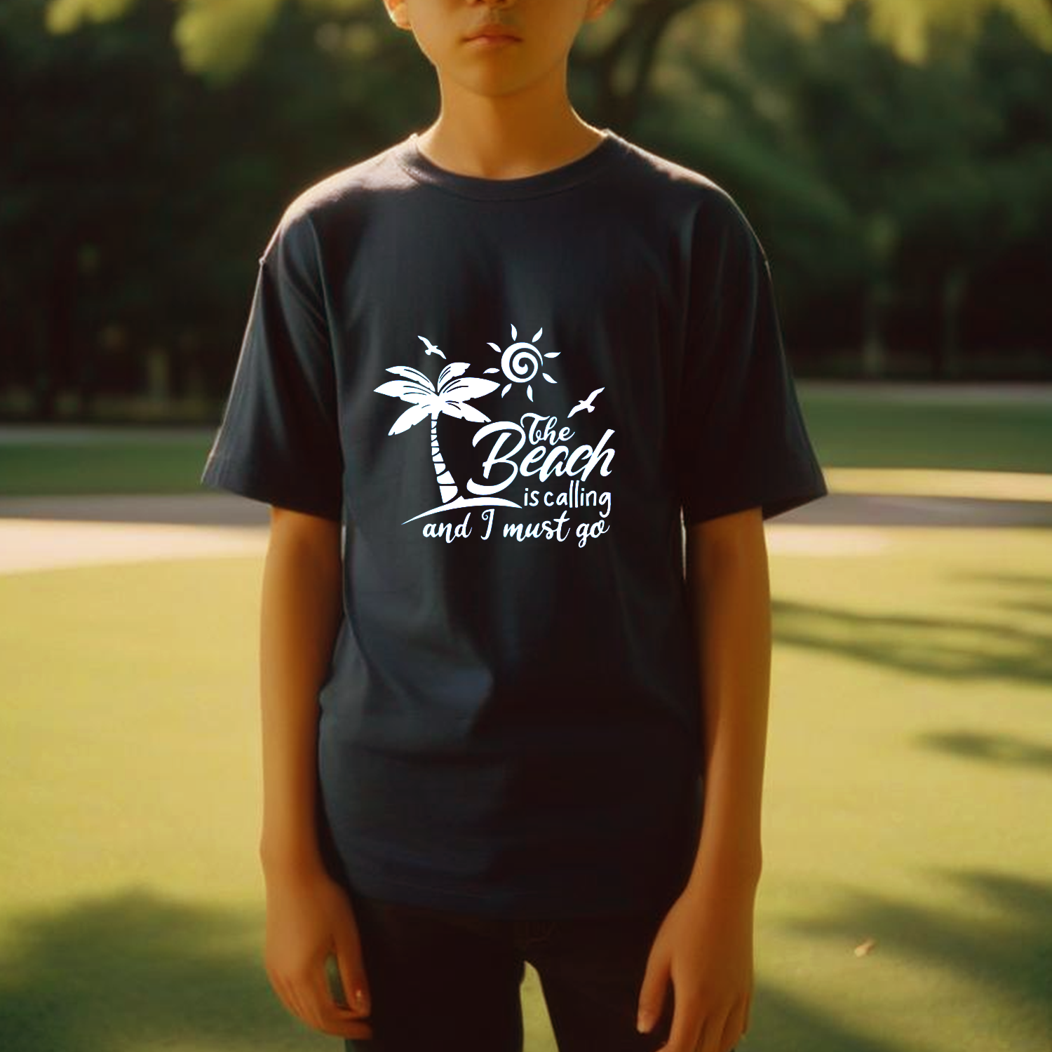 Custom Kid's Crew Neck T-Shirt - Black