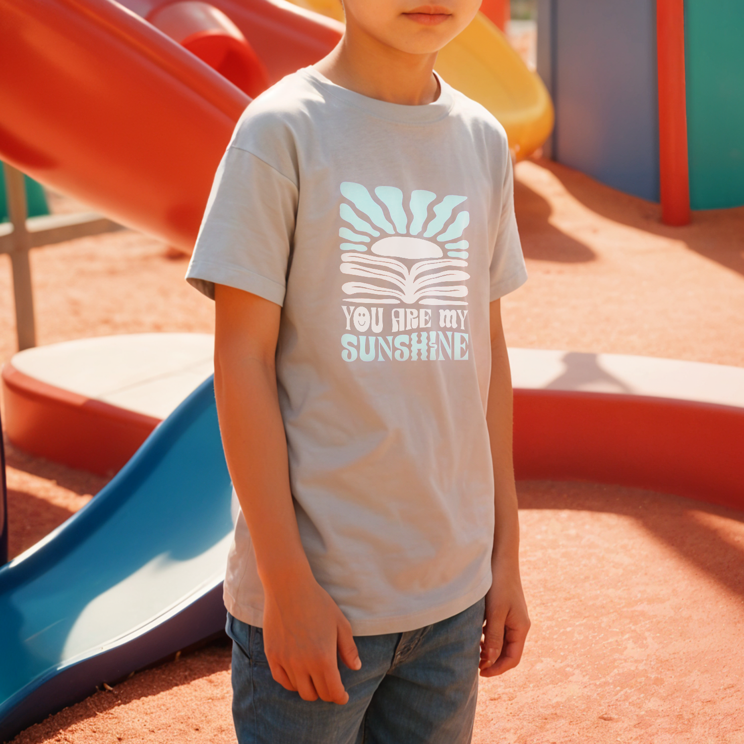 Custom Kid's Crew Neck T-Shirt - Grey