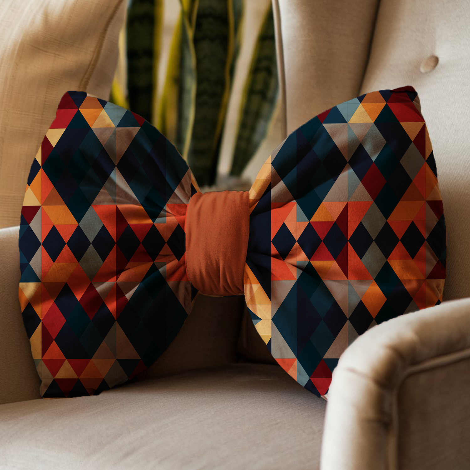 Custom Rectangle Bow Pillow - Canvas