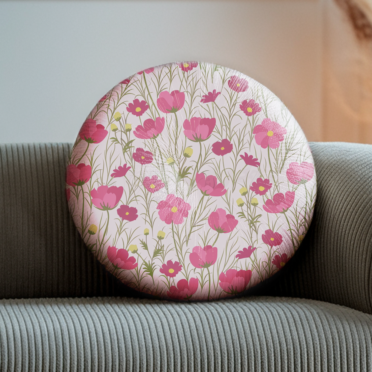Custom Round Throw Pillow - Canvas