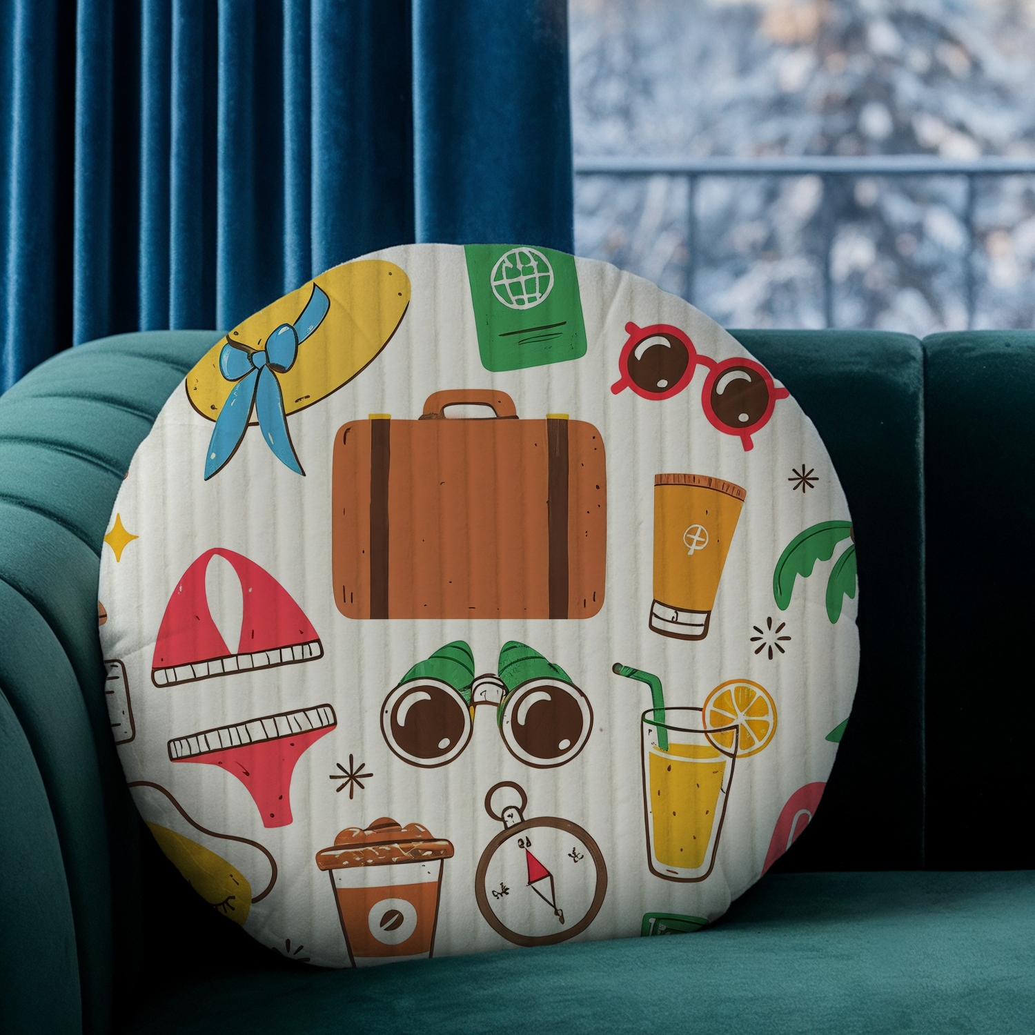 Custom Round Throw Pillow - Weave Loom