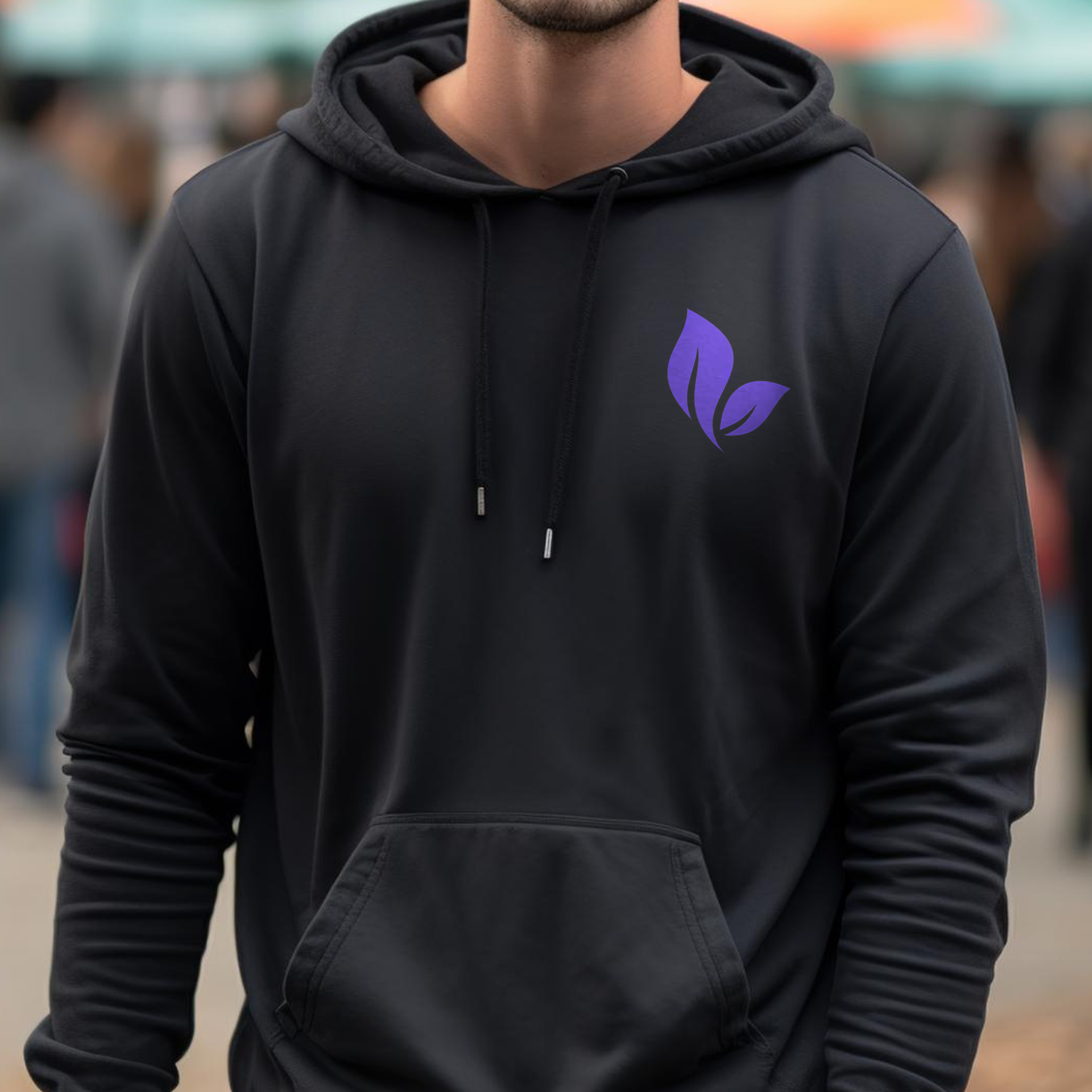 Personalized Men's Hoodie - Embroidered - Black