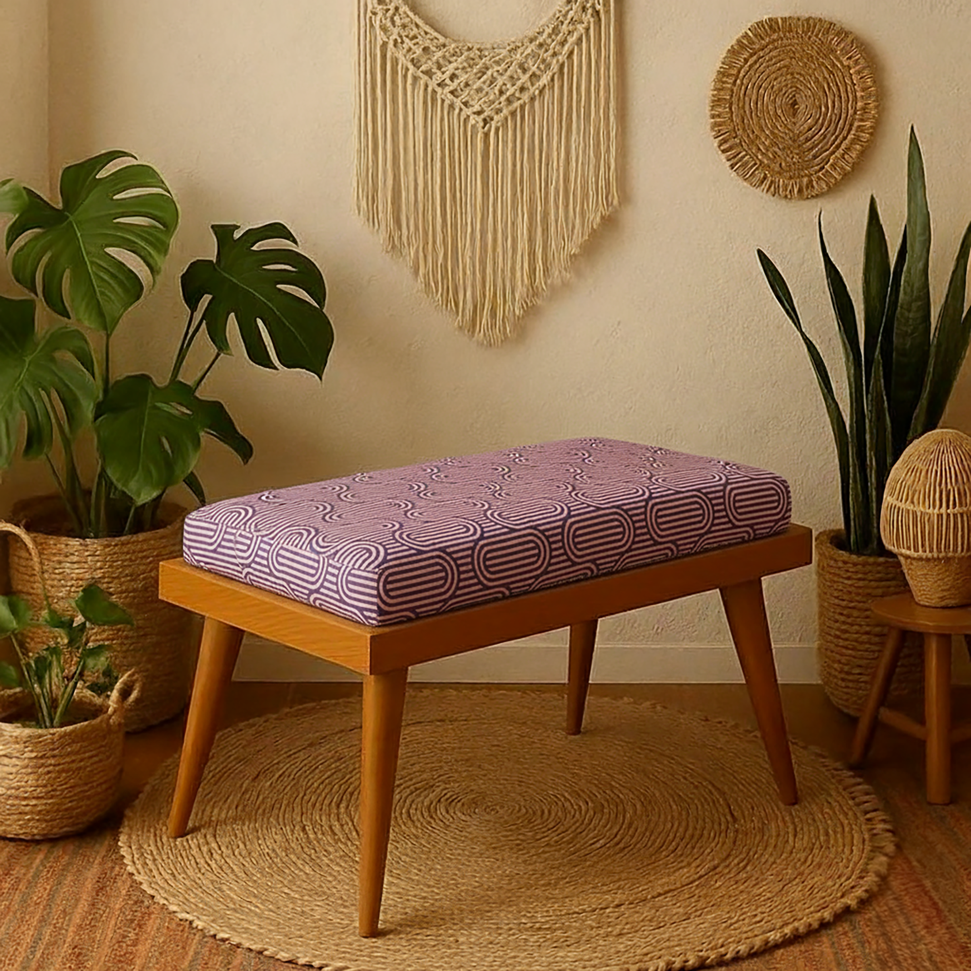 Custom Rectangle Seat Cushion - Velvet Satin