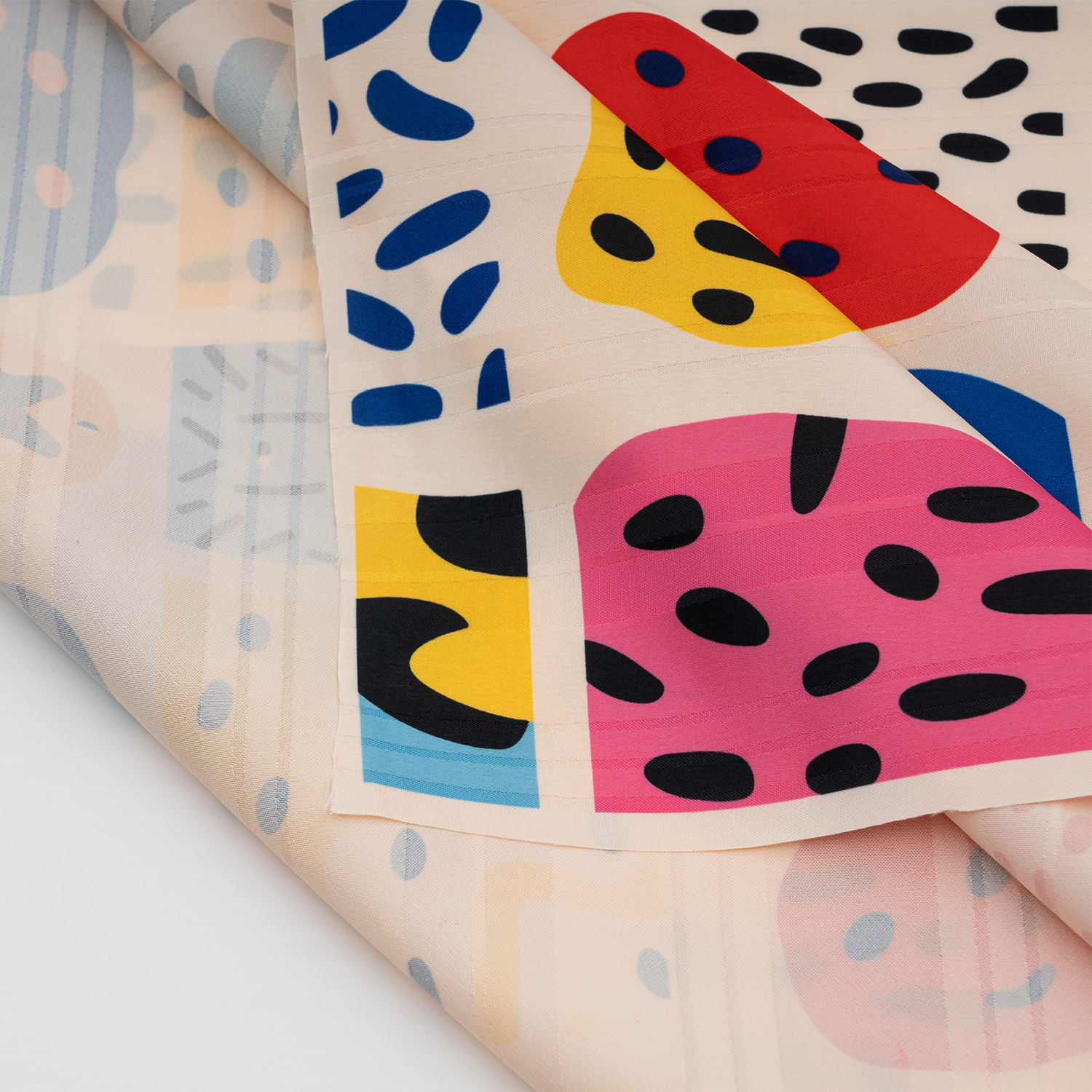 Polyester Fabric - Striped Peach