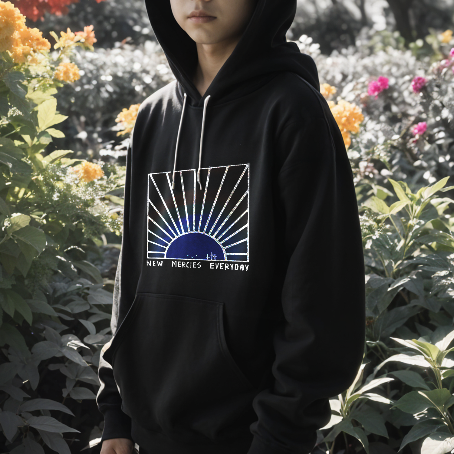 Custom Unisex Kids Full Sleeve Hoodie - Black