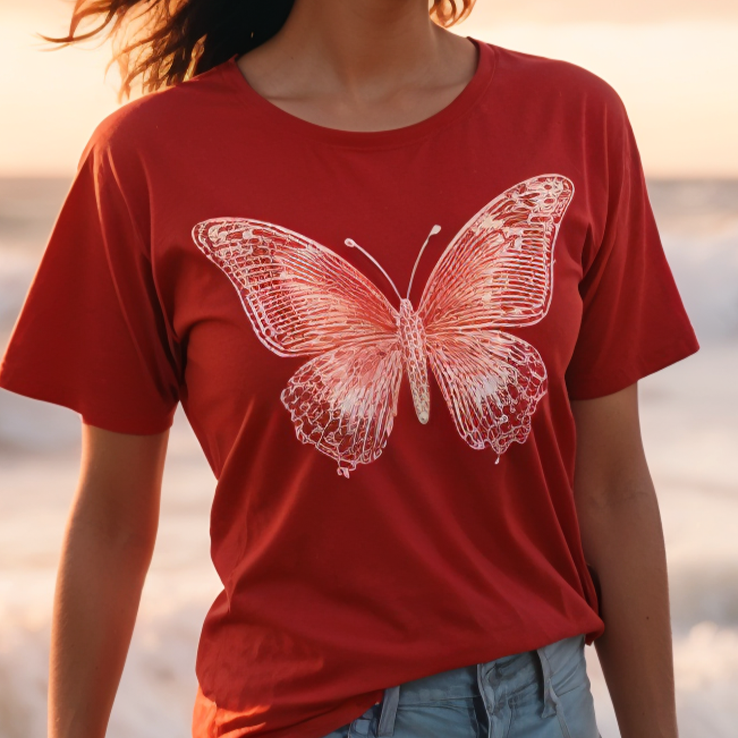 Custom Women's Crew Neck T-Shirt - Red