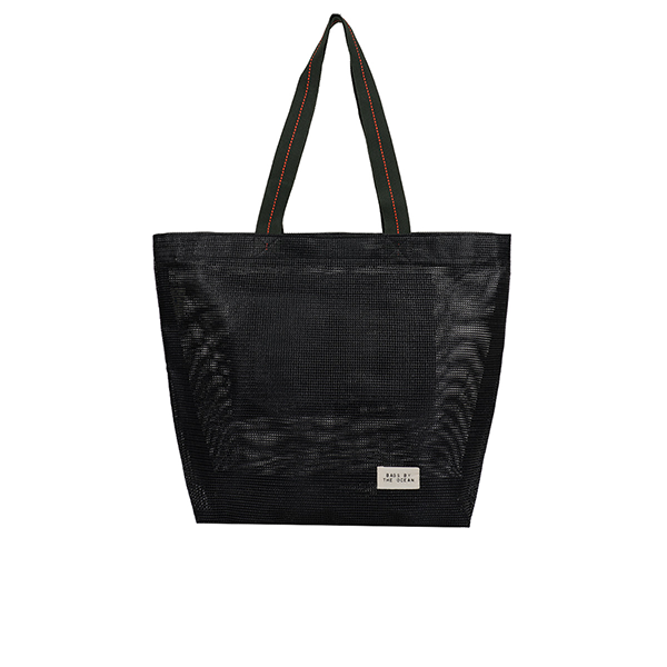 Large Zipper Tote - Black Mesh