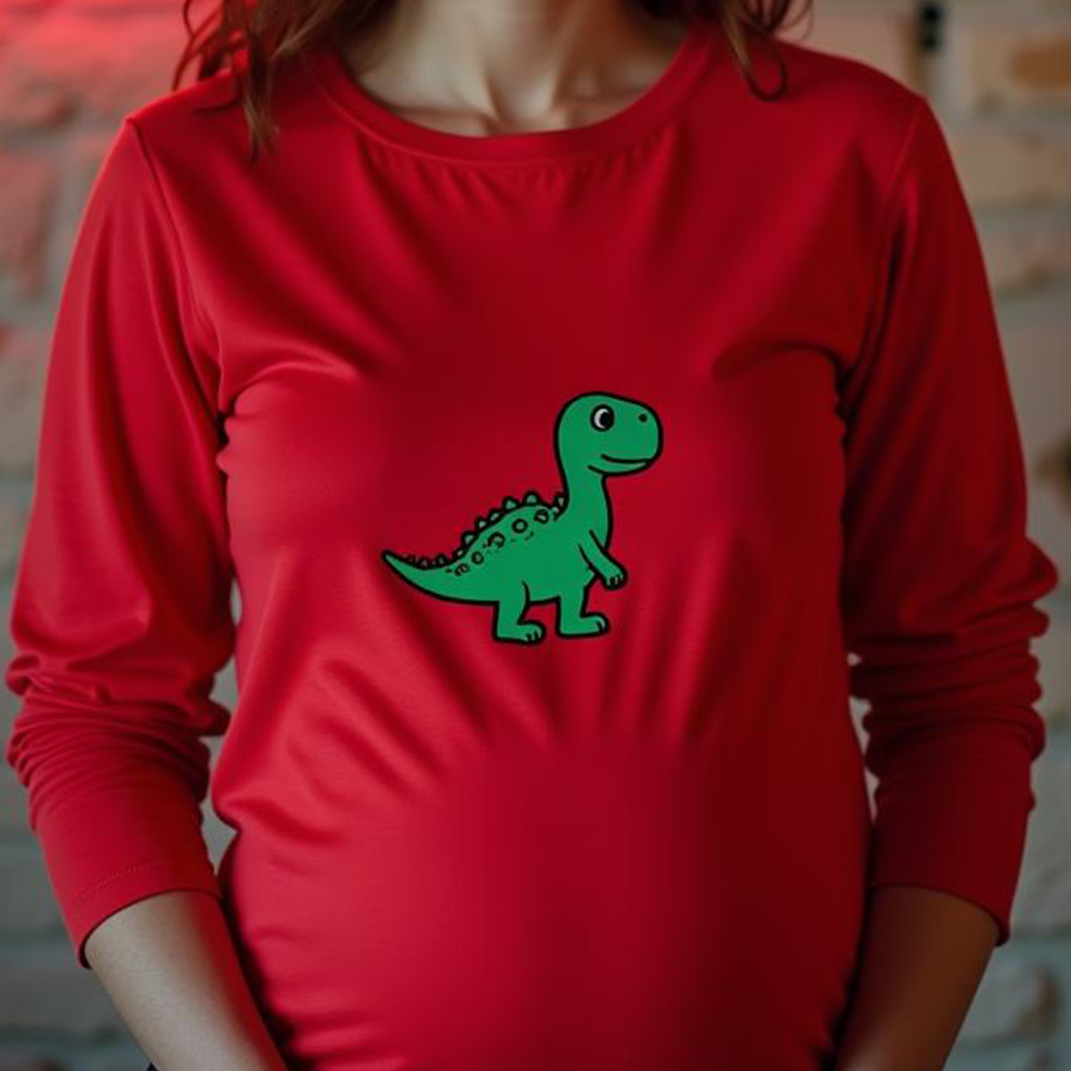 Custom Women's Maternity T-shirt - Red