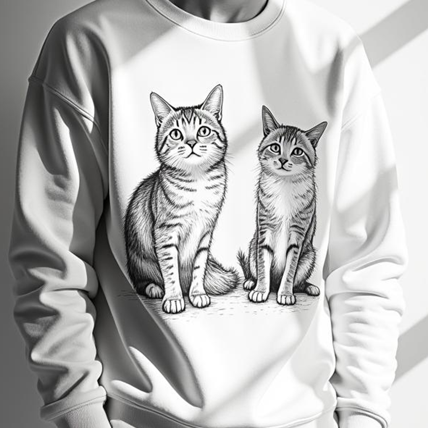 Personalized Men's Sweatshirt - Printed - White