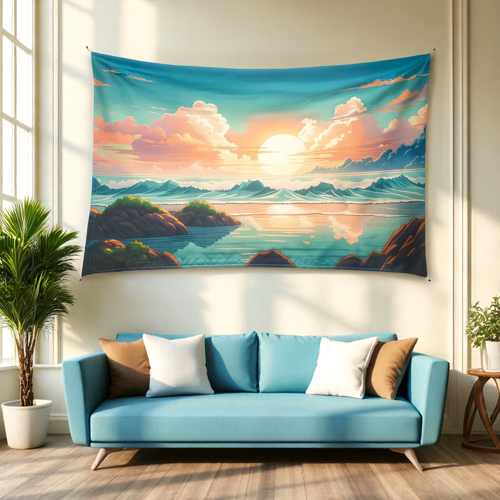 Custom Panoramic Tapestry - Velvet Satin