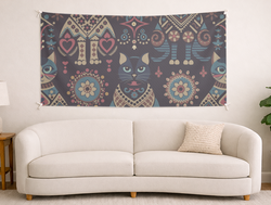 Custom Panoramic Tapestry - Velvet Satin