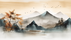 Oriental Ink Landscape