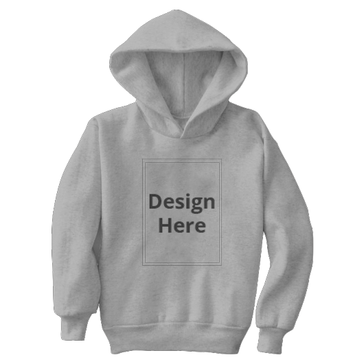 Custom Unisex Kids Full Sleeve Hoodie - Grey