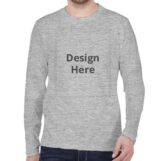 Custom Men's Long Sleeve T-Shirt - Grey