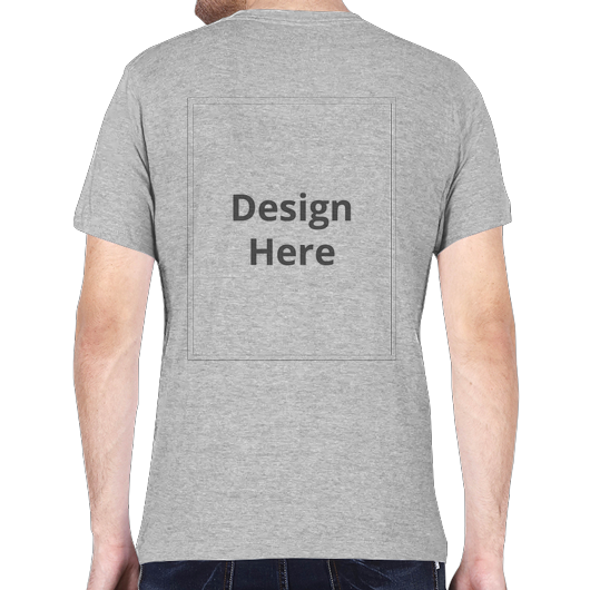 Custom Men's V-Neck T-shirt - Grey