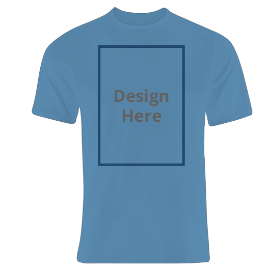 Custom Men's Moisture Wicking Crew Neck T-Shirt - Blue