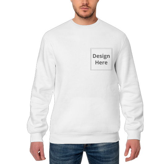 Personalized Men's Sweatshirt - Embroidered - White