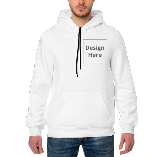 Personalized Men's Hoodie - Embroidered - White