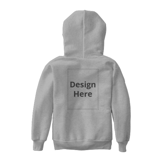 Custom Unisex Kids Full Sleeve Hoodie - Grey