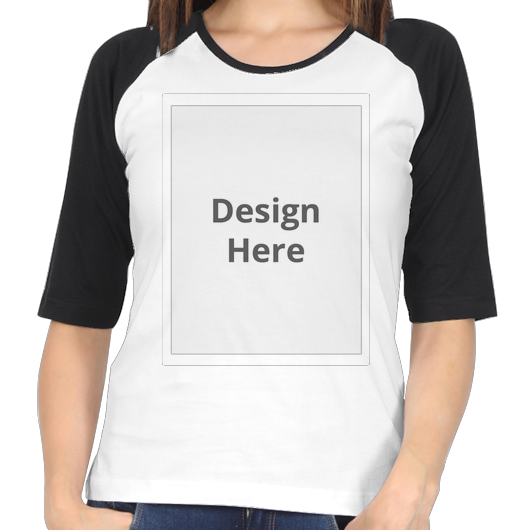 Custom Women's Raglan T-Shirt - White