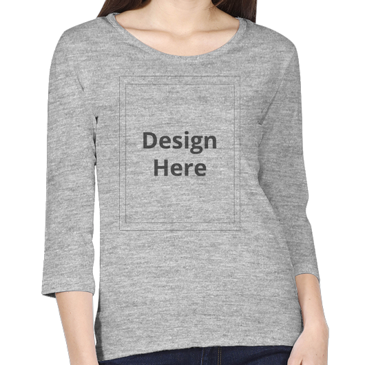 Custom Women's 3/4 Sleeve T-shirt - Grey