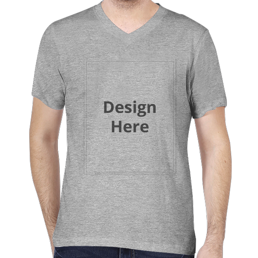 Custom Men's V-Neck T-shirt - Grey
