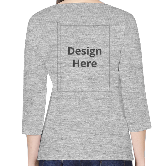 Custom Women's 3/4 Sleeve T-shirt - Grey