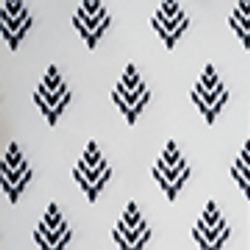 White & Navy Ikat Print