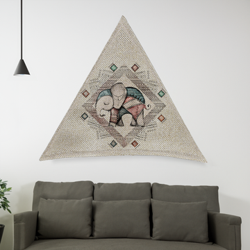 Custom Triangular Tapestry - Rustic Jute