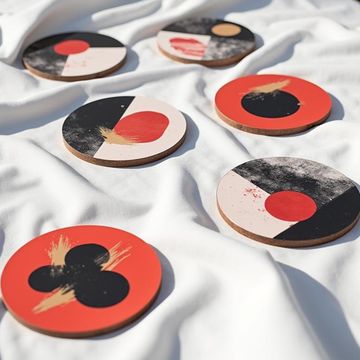 Custom Wood Coasters - Pack of 6 - Round