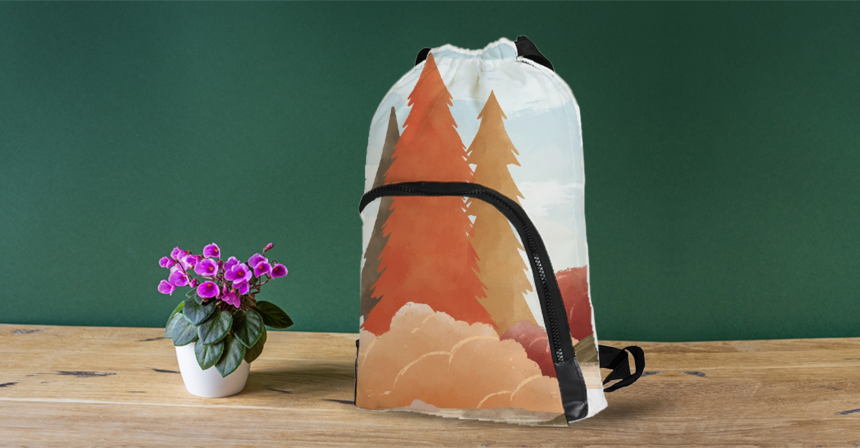 Personalized Drawstring Backpack - Nylon Straps