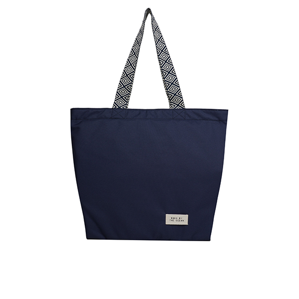 Large Zipper Tote - Navy Blue